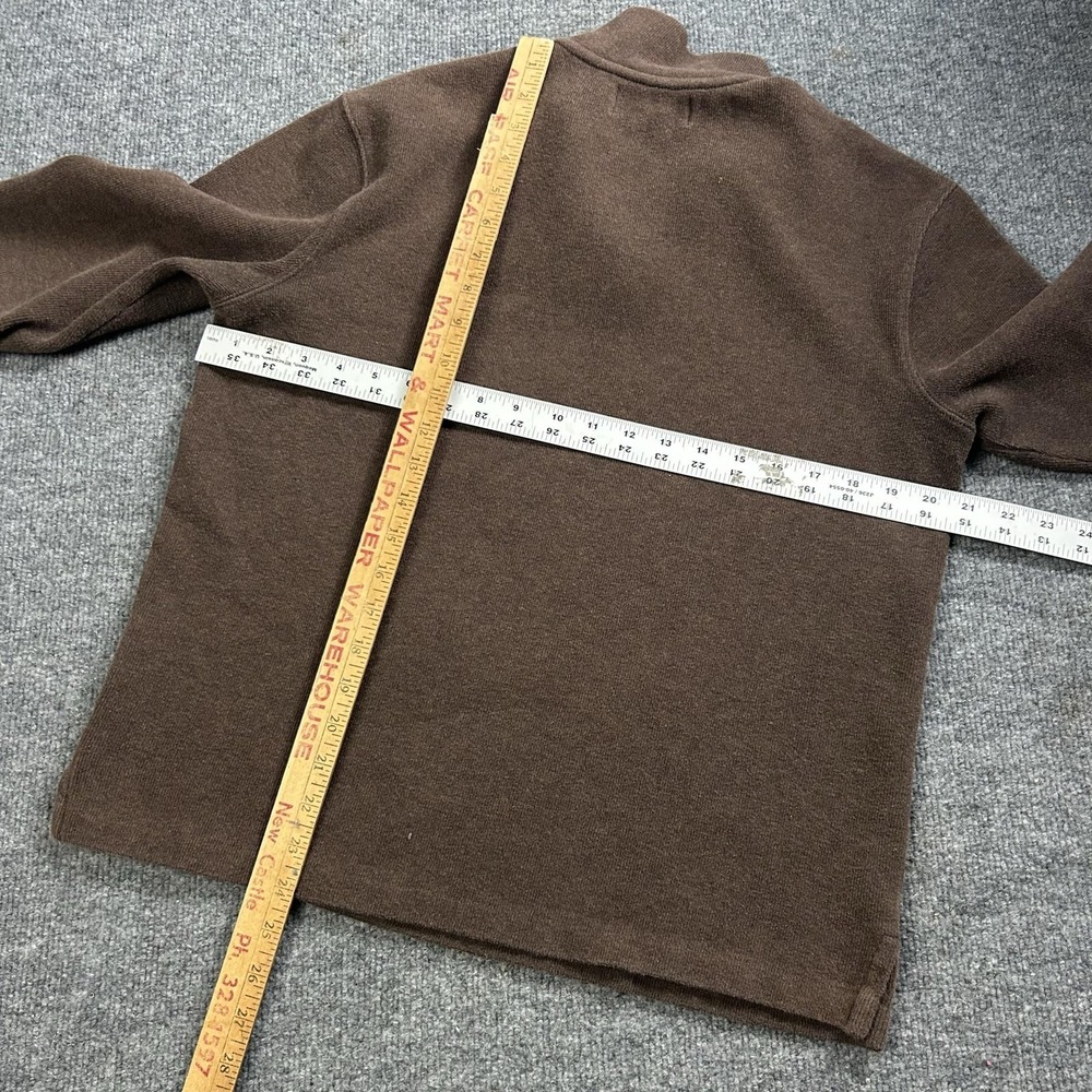 Polo By Ralph Lauren Sweater Mens Medium Brown 1/4 Zip Mock Neck Knit Logo - Picture 5 of 5